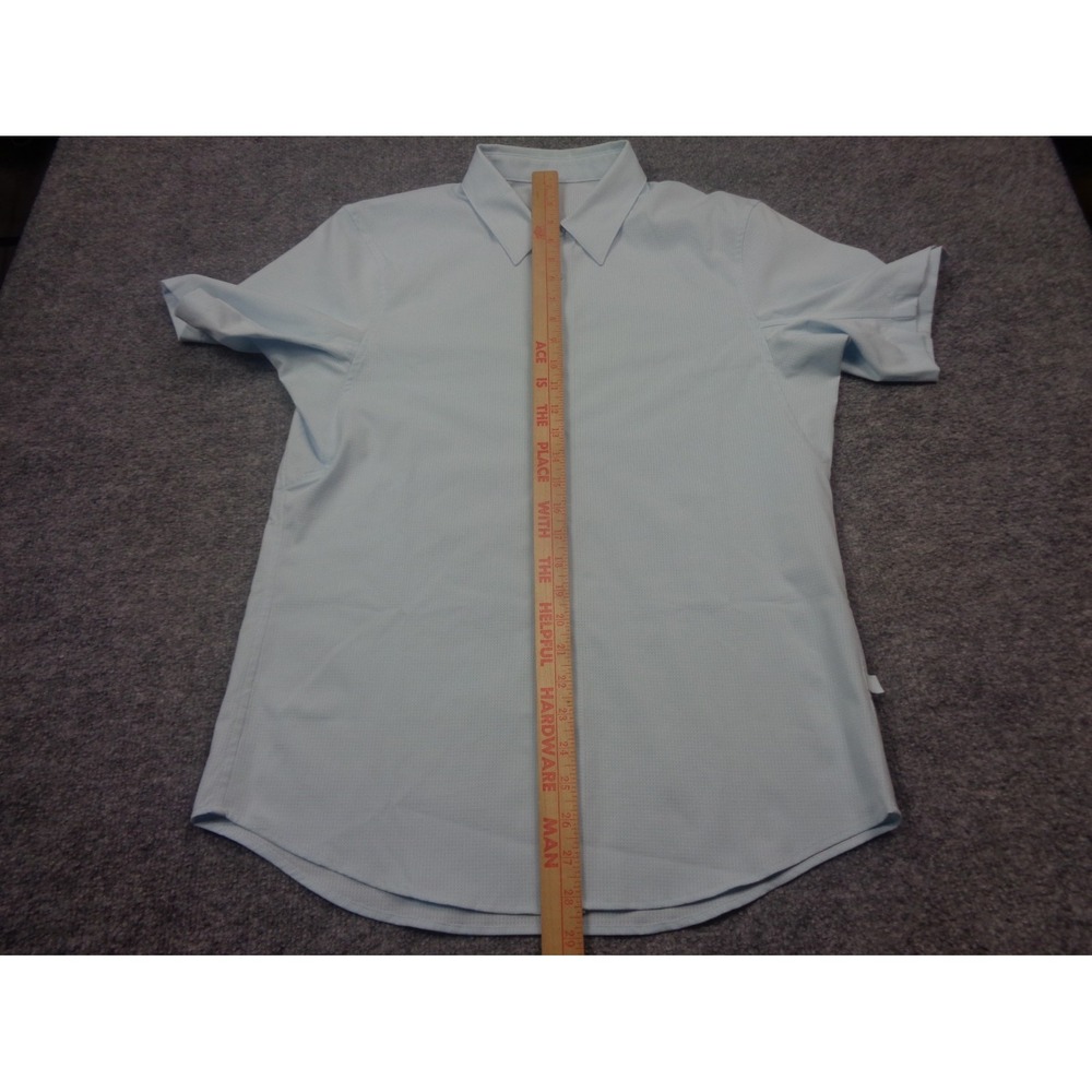 Lululemon Airing Easy Shirt Mens M Light Blue Button Up Stretch Camp Wicking - Picture 11 of 11